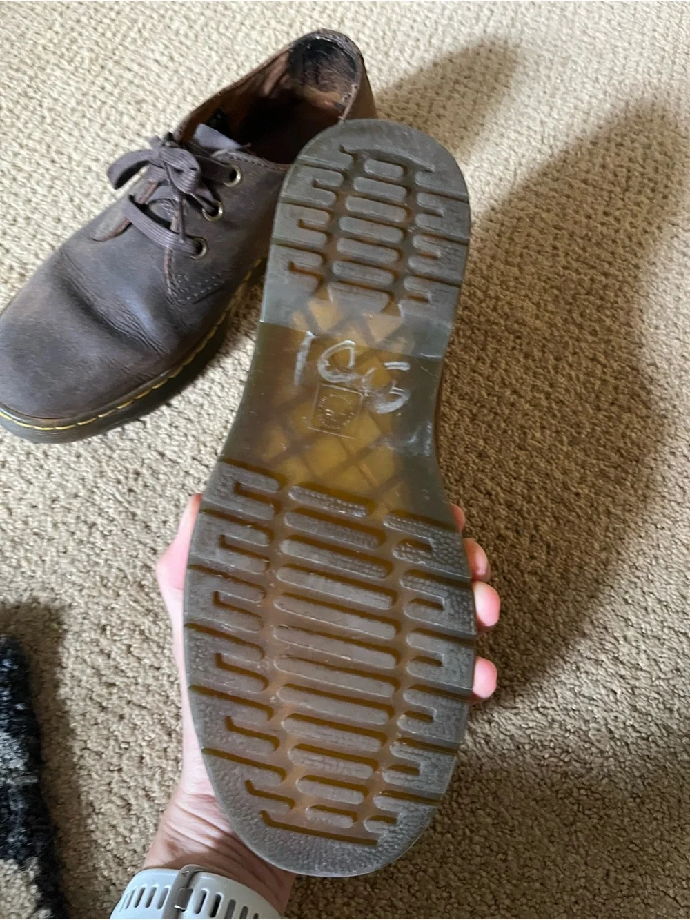 Brown Leather Lace-Up doc martens, size 39